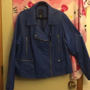 Lane Bryant Faux Leather Jacket Blue 22/24